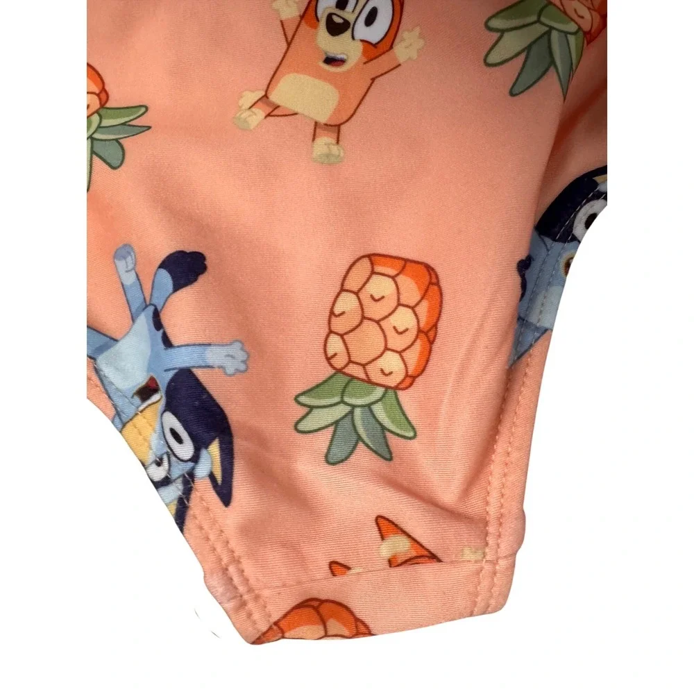 Bluey Girls Swimsuit and Hooded Terry Cloth Cover Up Set Size 3T‎ Blue Orange